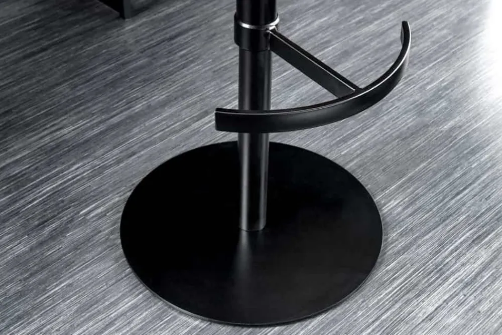Riess-Ambiente Barhocker > Drehbarer Design Barhocker BIG GEORGE schwarz anthrazit Echtleder höhenverstellbar mit Armlehnen
