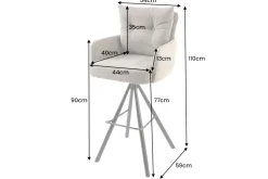 Riess-Ambiente Barhocker|Samt Möbel ><noscript><img width=