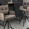 Riess-Ambiente Barhocker|Samt Möbel > Drehbarer Design Barhocker BIG GEORGE taupe Samt Taschenfederkern mit Armlehnen Metall