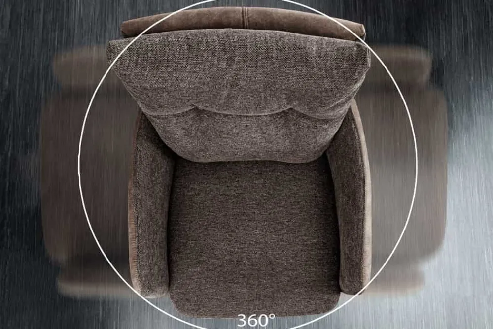 Riess-Ambiente Barhocker|Samt Möbel > Drehbarer Design Barhocker BIG GEORGE taupe Samt Taschenfederkern mit Armlehnen Metall