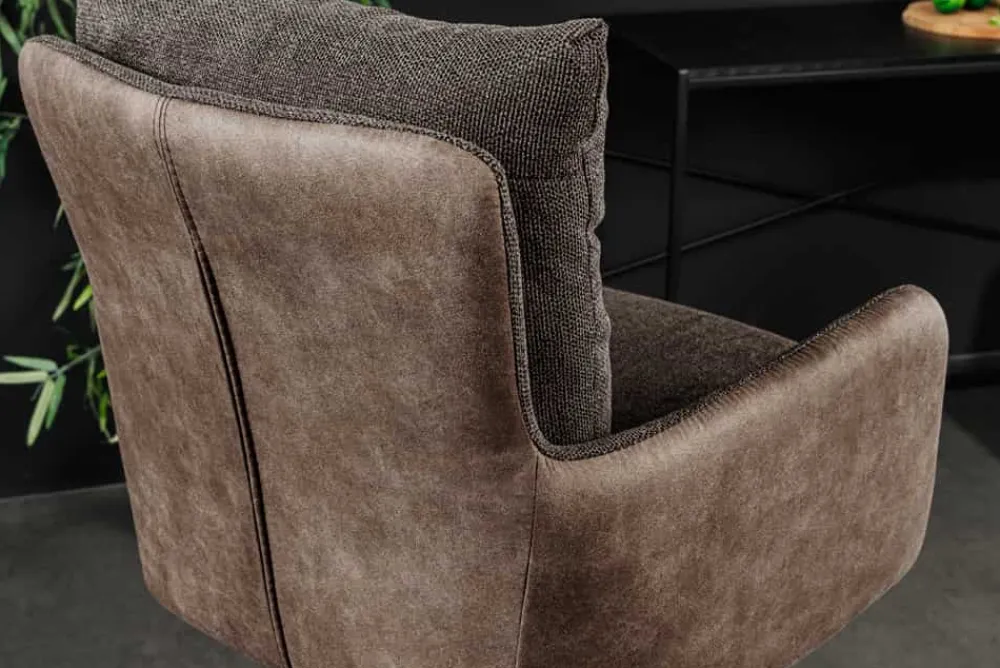 Riess-Ambiente Barhocker|Samt Möbel > Drehbarer Design Barhocker BIG GEORGE taupe Samt Taschenfederkern mit Armlehnen Metall