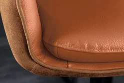 Riess-Ambiente Barhocker > Drehbarer Design Barhocker BIG GEORGE cognac Echtleder höhenverstellbar mit Armlehnen