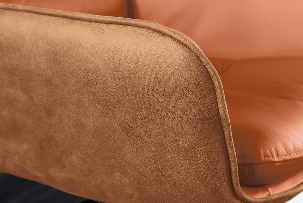 Riess-Ambiente Barhocker > Drehbarer Design Barhocker BIG GEORGE cognac Echtleder höhenverstellbar mit Armlehnen