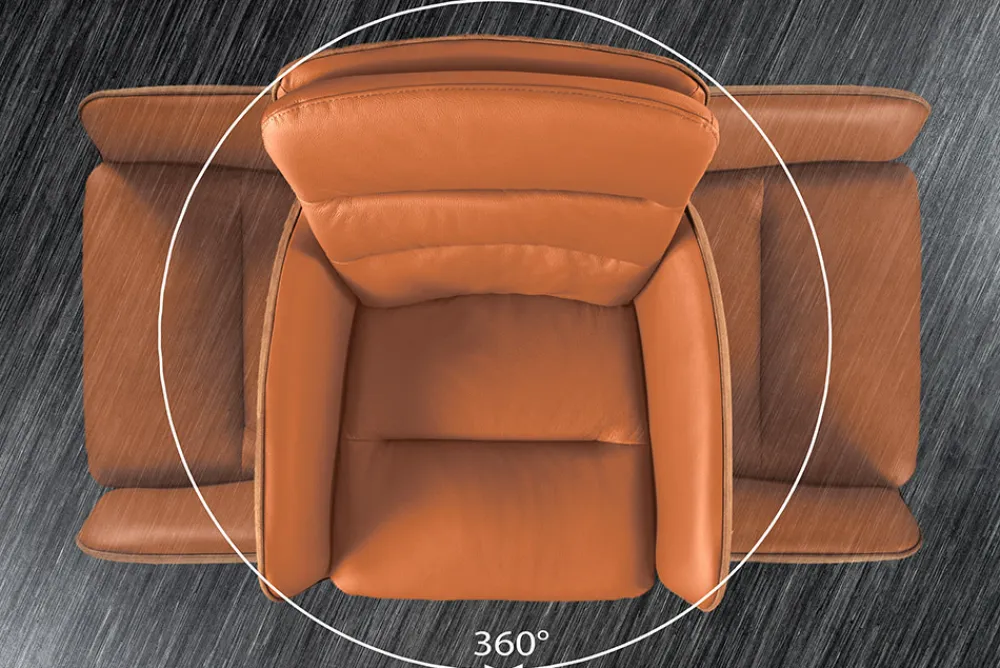Riess-Ambiente Barhocker > Drehbarer Design Barhocker BIG GEORGE cognac Echtleder höhenverstellbar mit Armlehnen