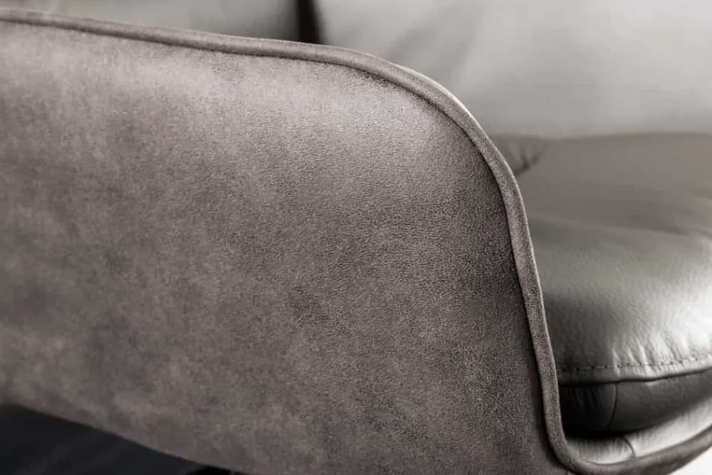 Riess-Ambiente Barhocker > Drehbarer Design Barhocker BIG GEORGE taupe Echtleder Microfaser höhenverstellbar mit Armlehnen
