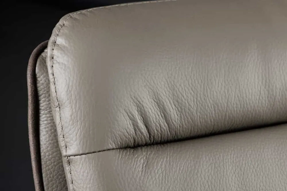 Riess-Ambiente Barhocker > Drehbarer Design Barhocker BIG GEORGE taupe Echtleder Microfaser höhenverstellbar mit Armlehnen