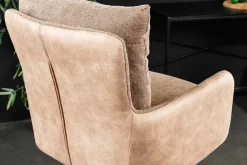 Riess-Ambiente Barhocker|Samt Möbel > Drehbarer Design Barhocker BIG GEORGE champagner beige Samt Taschenfederkern Armlehne
