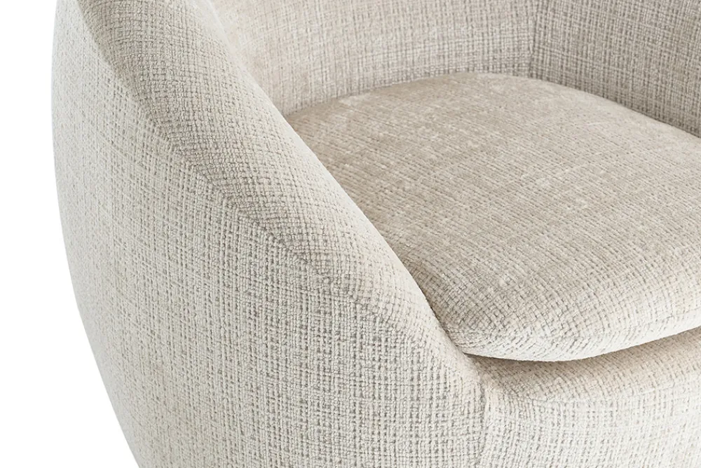 Riess-Ambiente Skandinavisch|Sessel > Drehbarer Design Sessel ALPINE beige Chenille Cremona 360° mit Armlehnen
