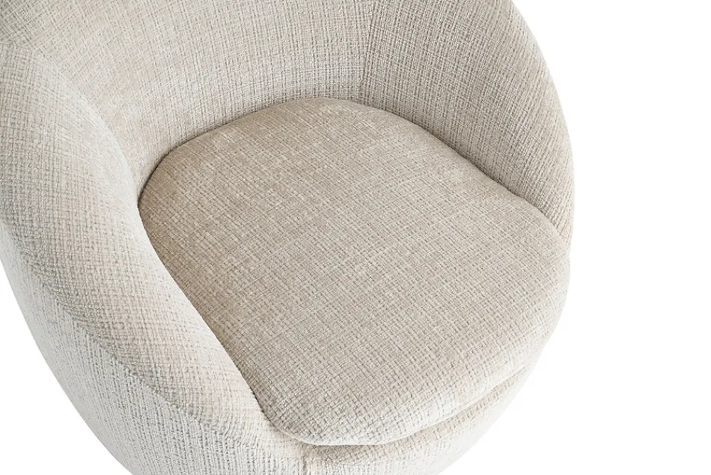 Riess-Ambiente Skandinavisch|Sessel > Drehbarer Design Sessel ALPINE beige Chenille Cremona 360° mit Armlehnen