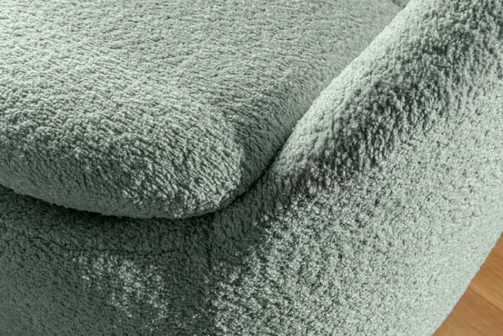 Riess-Ambiente Skandinavisch|Sessel > Drehbarer Design Sessel ALPINE salbei Bouclé 360° mit Armlehnen