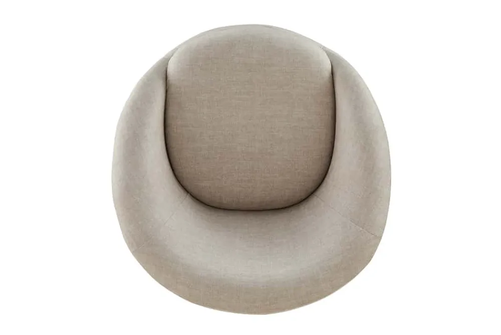 Riess-Ambiente Skandinavisch|Sessel > Drehbarer Design Sessel ALPINE beige Samt 360° mit Armlehnen