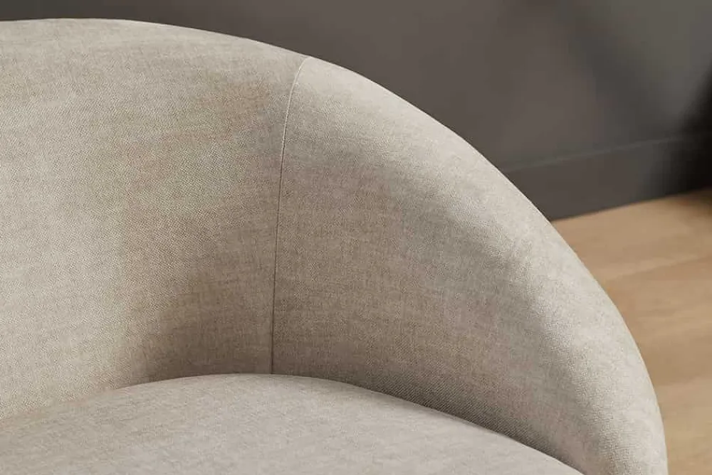 Riess-Ambiente Skandinavisch|Sessel > Drehbarer Design Sessel ALPINE beige Samt 360° mit Armlehnen
