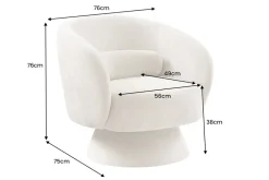 Riess-Ambiente Sessel|Retro Möbel > Drehbarer Design Sessel BOSSA NOVA beige Chenille