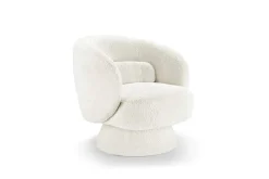 Riess-Ambiente Skandinavisch|Sessel > Drehbarer Design Sessel BOSSA NOVA beige Bouclé