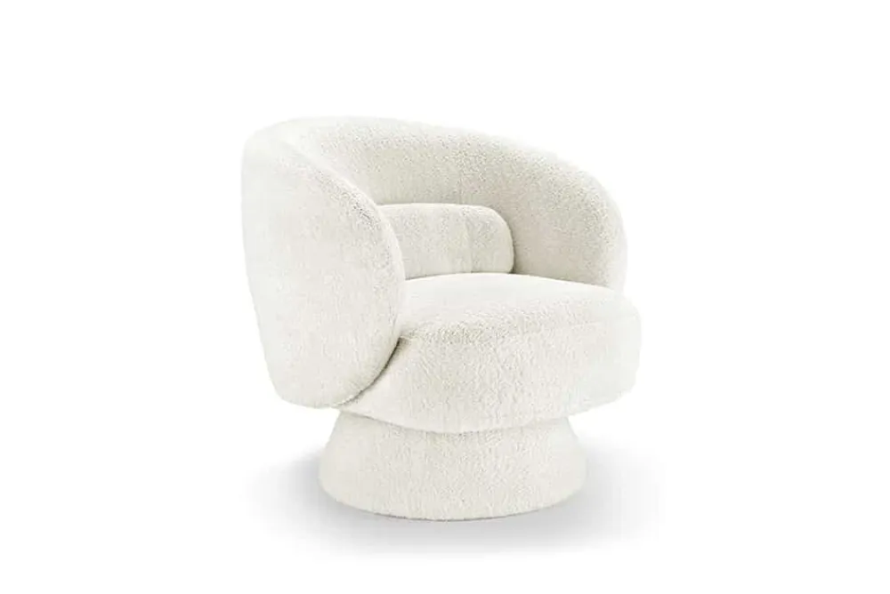 Riess-Ambiente Skandinavisch|Sessel > Drehbarer Design Sessel BOSSA NOVA beige Bouclé