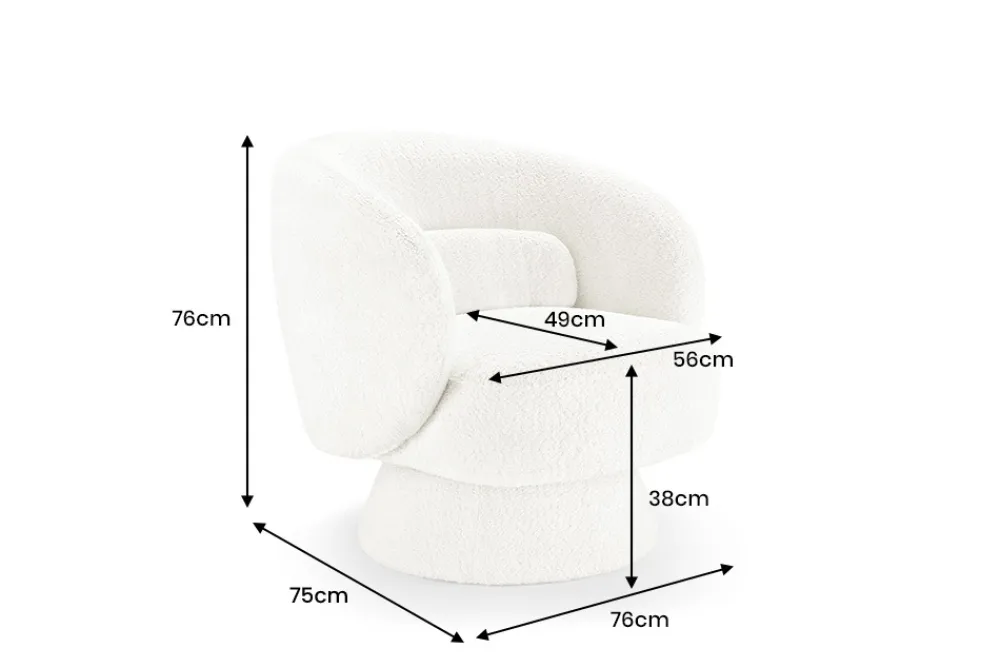 Riess-Ambiente Skandinavisch|Sessel > Drehbarer Design Sessel BOSSA NOVA beige Bouclé