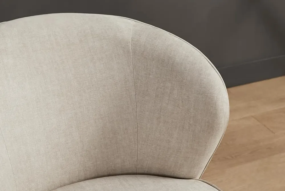 Riess-Ambiente Sessel|Samt Möbel > Drehbarer Design Sessel GATSBY beige Samt 360°