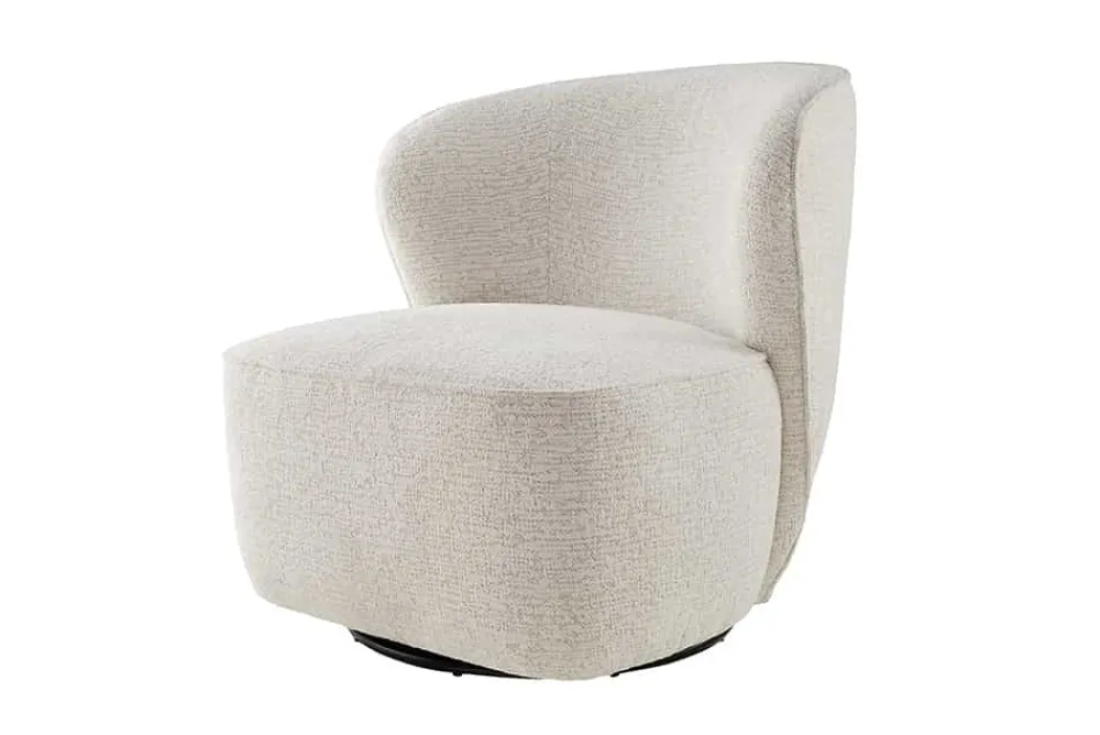 Riess-Ambiente Sessel > Drehbarer Design Sessel GATSBY beige Bouclé Tweed Soft 360°