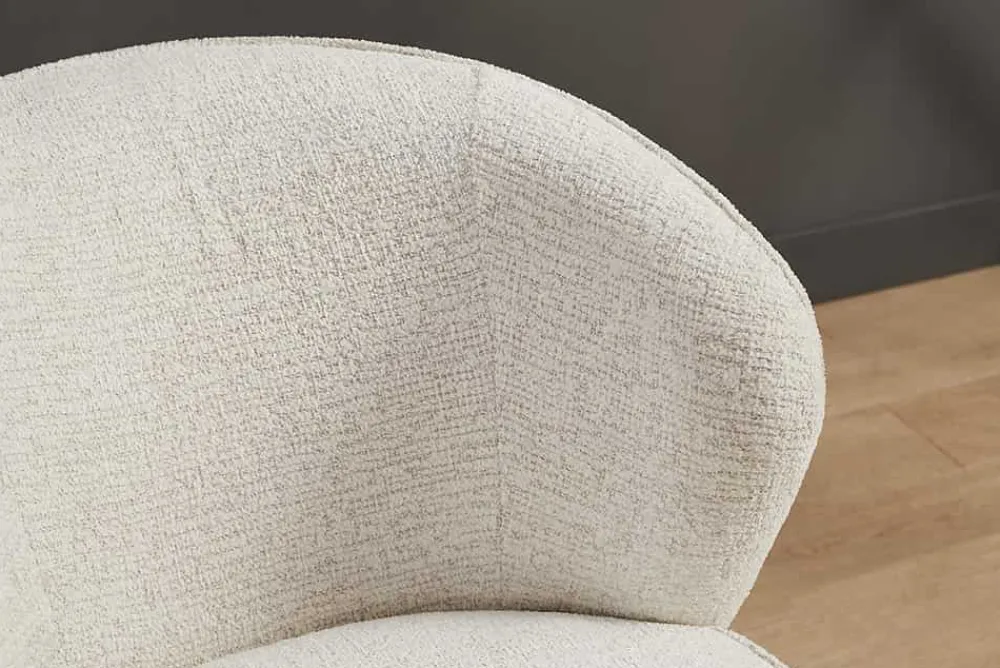Riess-Ambiente Sessel > Drehbarer Design Sessel GATSBY beige Bouclé Tweed Soft 360°