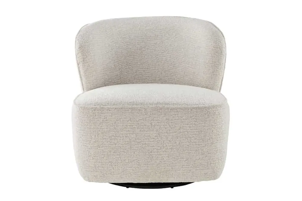 Riess-Ambiente Sessel > Drehbarer Design Sessel GATSBY beige Bouclé Tweed Soft 360°