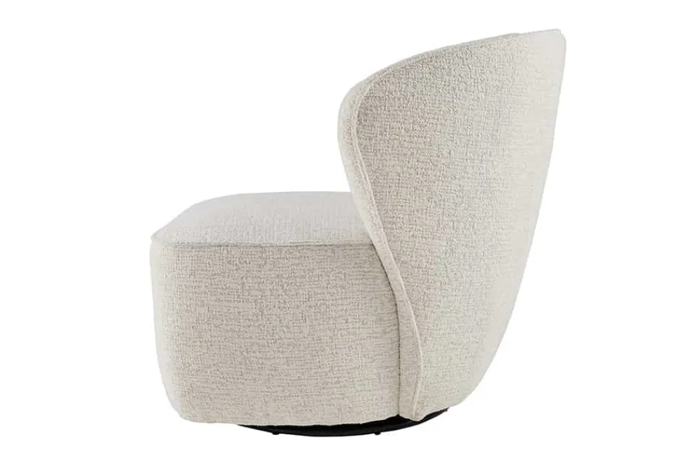 Riess-Ambiente Sessel > Drehbarer Design Sessel GATSBY beige Bouclé Tweed Soft 360°