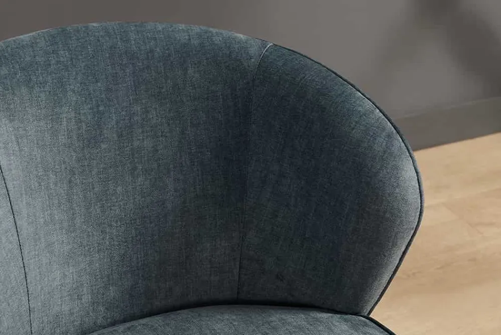 Riess-Ambiente Sessel|Samt Möbel > Drehbarer Design Sessel GATSBY petrol Samt 360°