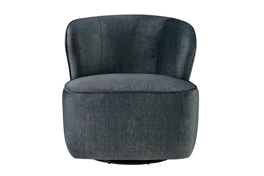 Riess-Ambiente Sessel|Samt Möbel > Drehbarer Design Sessel GATSBY petrol Samt 360°