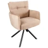 Riess-Ambiente Retro Möbel|Industrial Loft > Drehbarer Design Stuhl BIG GEORGE champagner beige Samt Taschenfederkern Strukturstoff