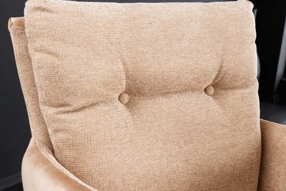 Riess-Ambiente Retro Möbel|Industrial Loft > Drehbarer Design Stuhl BIG GEORGE champagner beige Samt Taschenfederkern Strukturstoff