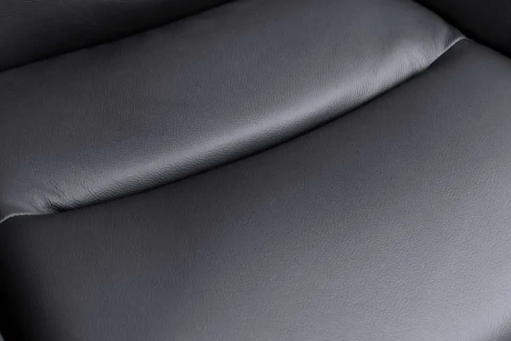 Riess-Ambiente Retro Möbel|Stühle > Drehbarer Design Stuhl BIG GEORGE schwarz anthrazit Echtleder Microfaser mit Armlehnen