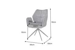 Riess-Ambiente Stühle|Samt Möbel > Drehbarer Design Stuhl CONCORD dunkelgrau Samt Taschenfederkern Metallgestell schwarz