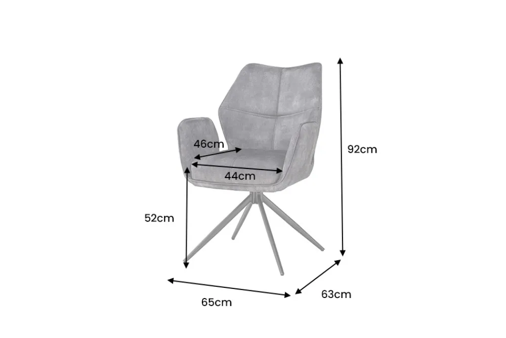 Riess-Ambiente Stühle|Samt Möbel > Drehbarer Design Stuhl CONCORD dunkelgrau Samt Taschenfederkern Metallgestell schwarz