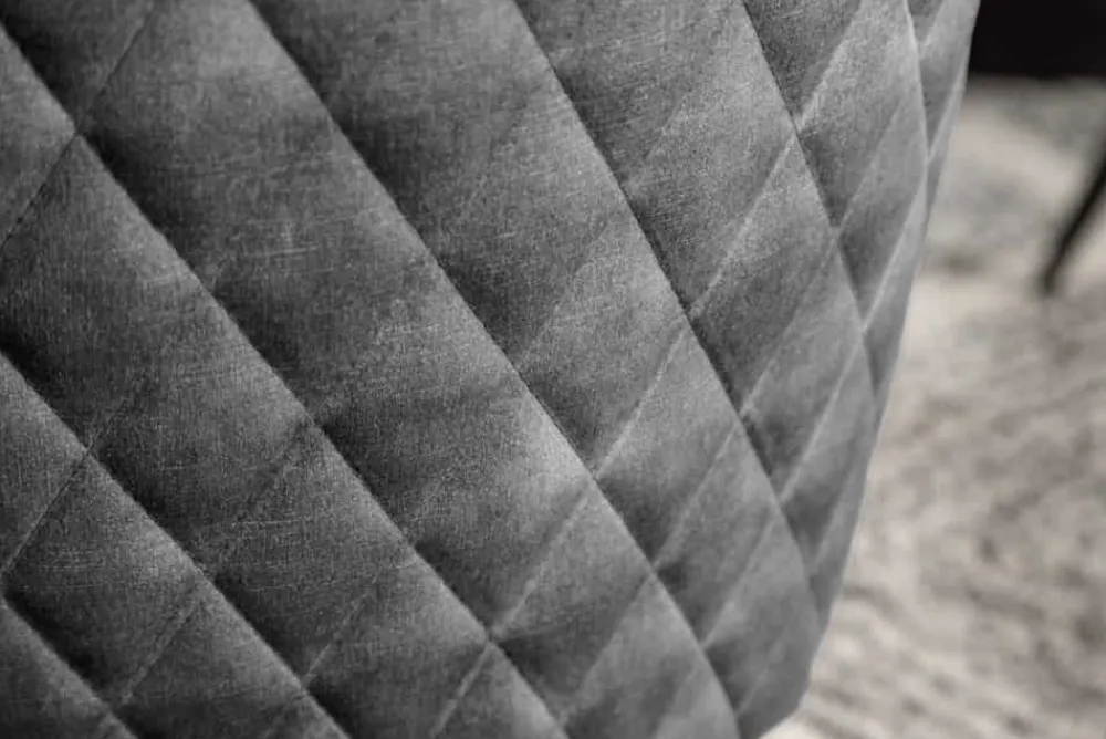 Riess-Ambiente Retro Möbel|Stühle > Drehbarer Design Stuhl EUPHORIA dunkelgrau Samt mit Armlehne Metallgestell schwarz