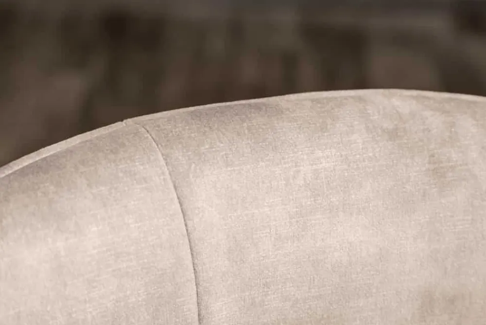 Riess-Ambiente Retro Möbel|Stühle > Drehbarer Design Stuhl EUPHORIA champagner greige Samt mit Armlehne Metallgestell schwarz