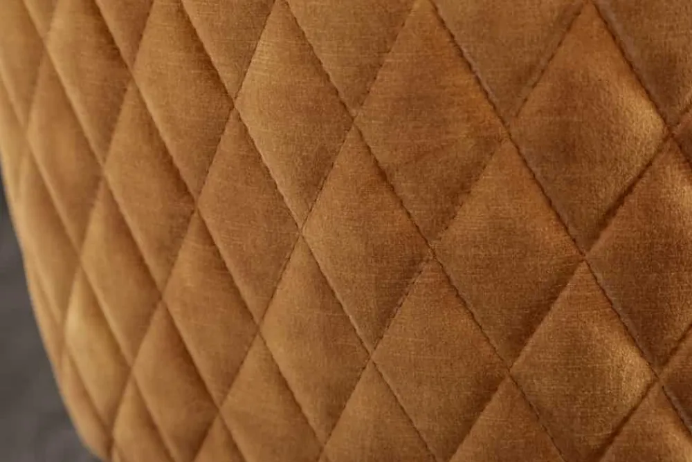 Riess-Ambiente Retro Möbel|Stühle > Drehbarer Design Stuhl EUPHORIA senfgelb Samt mit Armlehne Metallgestell schwarz