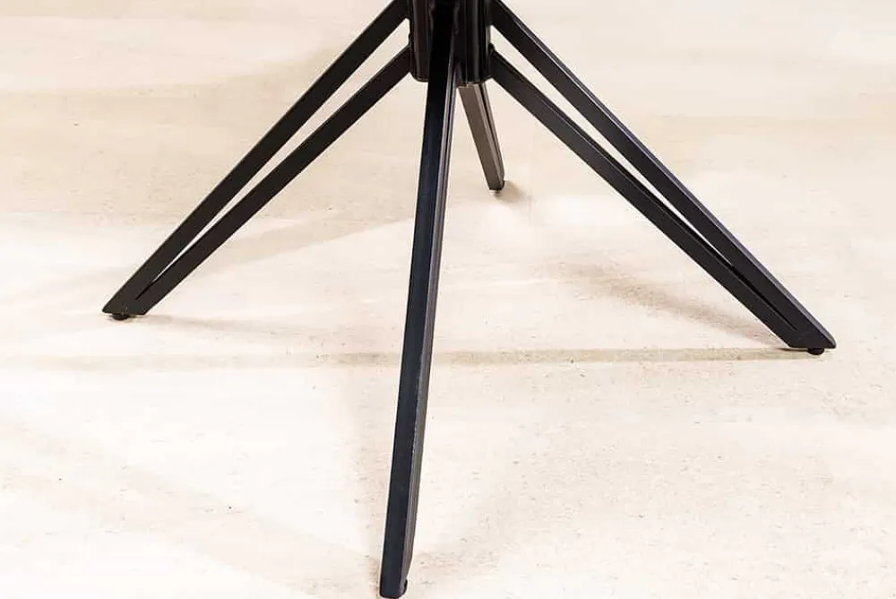 Riess-Ambiente Retro Möbel|Stühle > Drehbarer Design Stuhl EUPHORIA grau Echtleder schwarz Metallgestell mit Armlehne