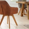 Riess-Ambiente Skandinavisch|Retro Möbel > Drehbarer Design Stuhl LIVORNO vintage braun Buchenholz Beine mit Armlehnen