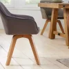 Riess-Ambiente Skandinavisch|Retro Möbel > Drehbarer Design Stuhl LIVORNO vintage grau Buchenholz Beine mit Armlehnen