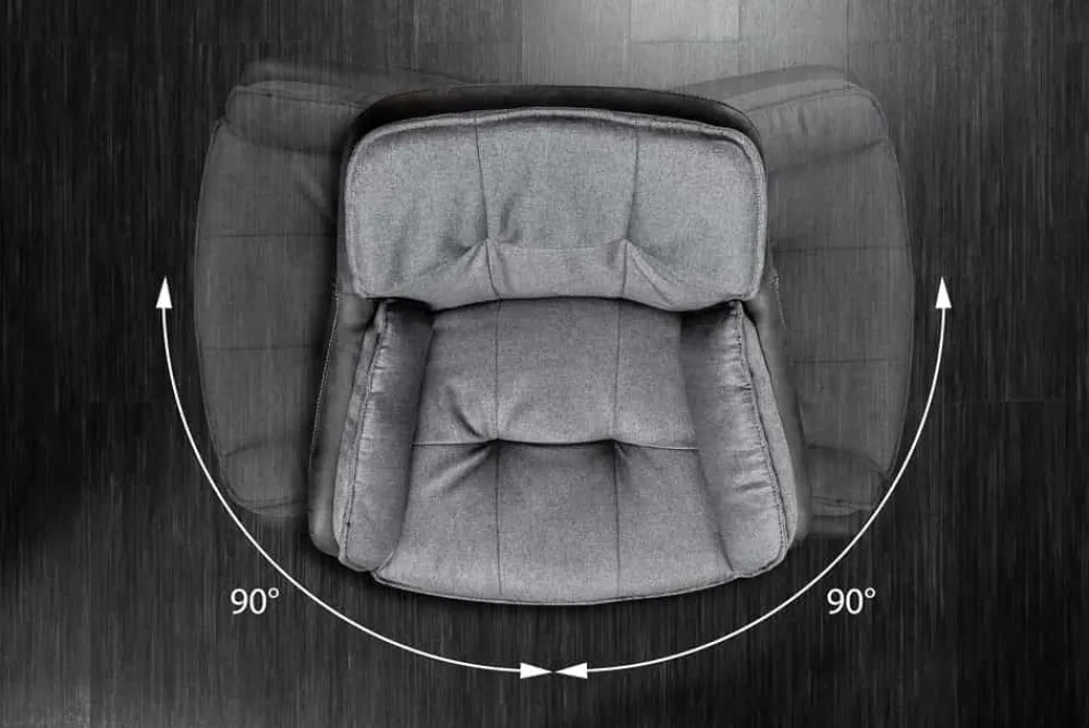 Riess-Ambiente Retro Möbel|Stühle > Drehbarer Design Stuhl MR. LOUNGER anthrazit grau Microfaser Flachgewebe mit Armlehne