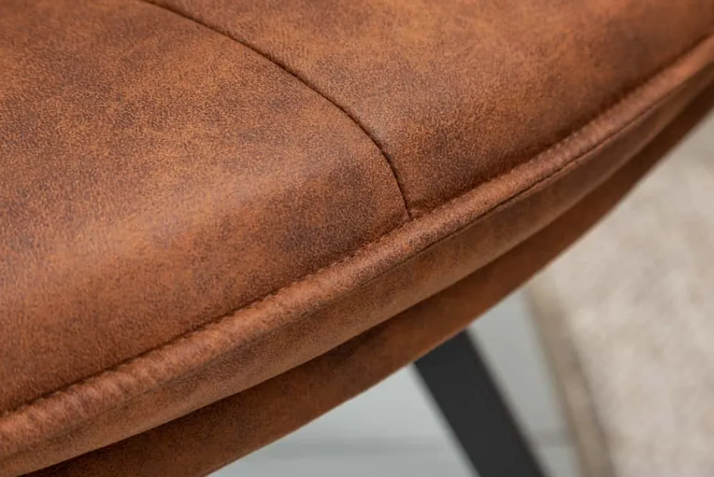 Riess-Ambiente Retro Möbel|Stühle > Drehbarer Design Stuhl MR. LOUNGER hellbraun Microfaser mit Armlehne Metall schwarz