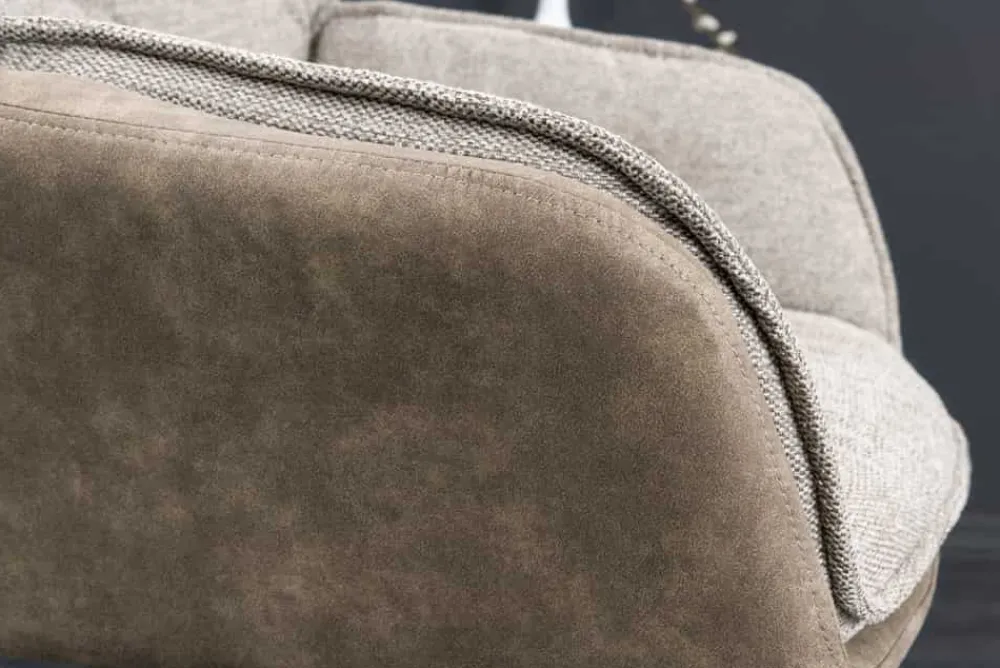 Riess-Ambiente Retro Möbel|Industrial Loft > Drehbarer Design Stuhl MR. LOUNGER vintage taupe Microfaser mit Armlehne