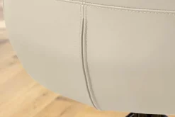 Riess-Ambiente Stühle > Drehbarer Design Stuhl SIGNATURE beige Echtleder 360° Taschenfederkern schwarz Metall