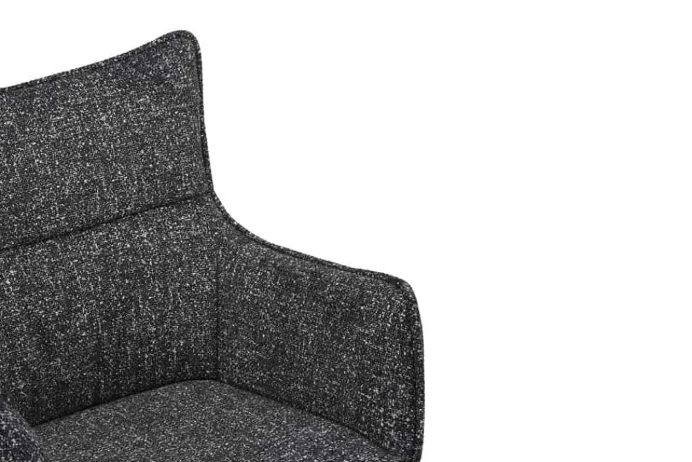 Riess-Ambiente Skandinavisch|Stühle > Drehbarer Design Stuhl VOGUE anthrazit natur Strukturstoff Eichenholz 360° mit Armlehne