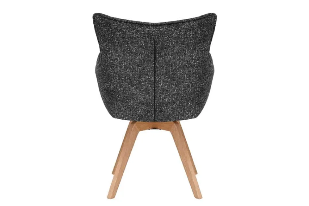 Riess-Ambiente Skandinavisch|Stühle > Drehbarer Design Stuhl VOGUE anthrazit natur Strukturstoff Eichenholz 360° mit Armlehne