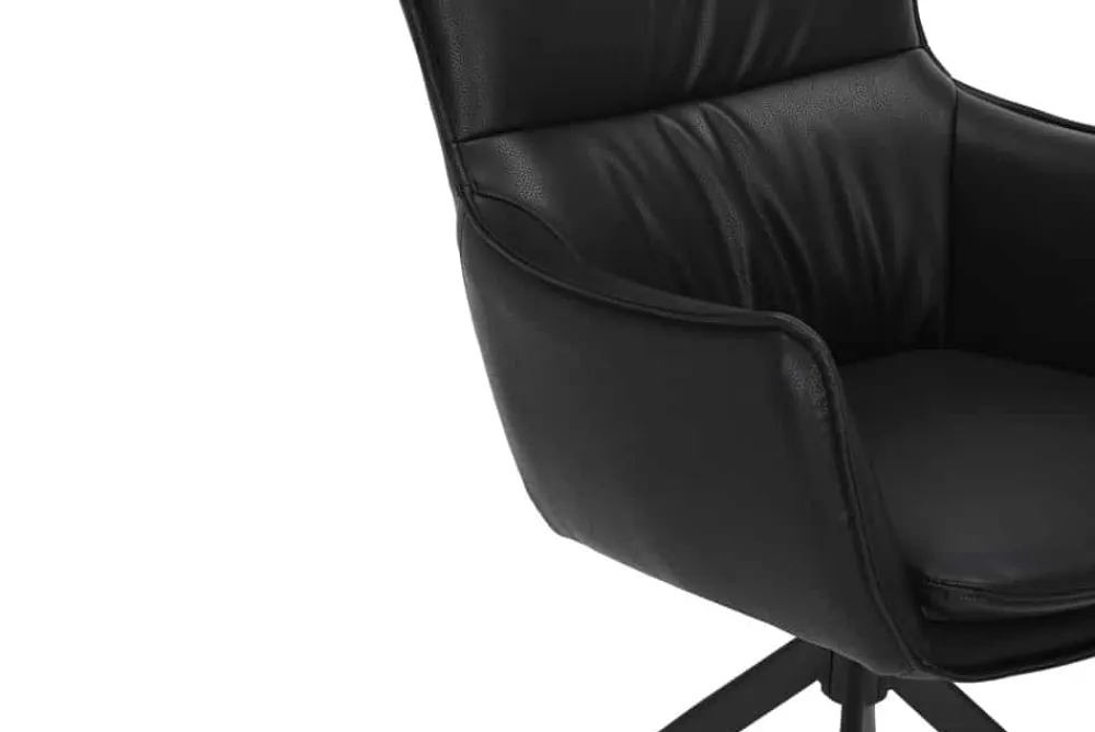 Riess-Ambiente Industrial Loft|Stühle > Drehbarer Design Stuhl VOGUE schwarz Kunstleder Metall 360° mit Armlehne