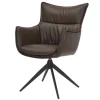 Riess-Ambiente Industrial Loft|Stühle > Drehbarer Design Stuhl VOGUE brandy braun Kunstleder schwarz Metall 360° mit Armlehne