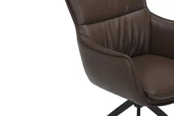 Riess-Ambiente Industrial Loft|Stühle > Drehbarer Design Stuhl VOGUE brandy braun Kunstleder schwarz Metall 360° mit Armlehne