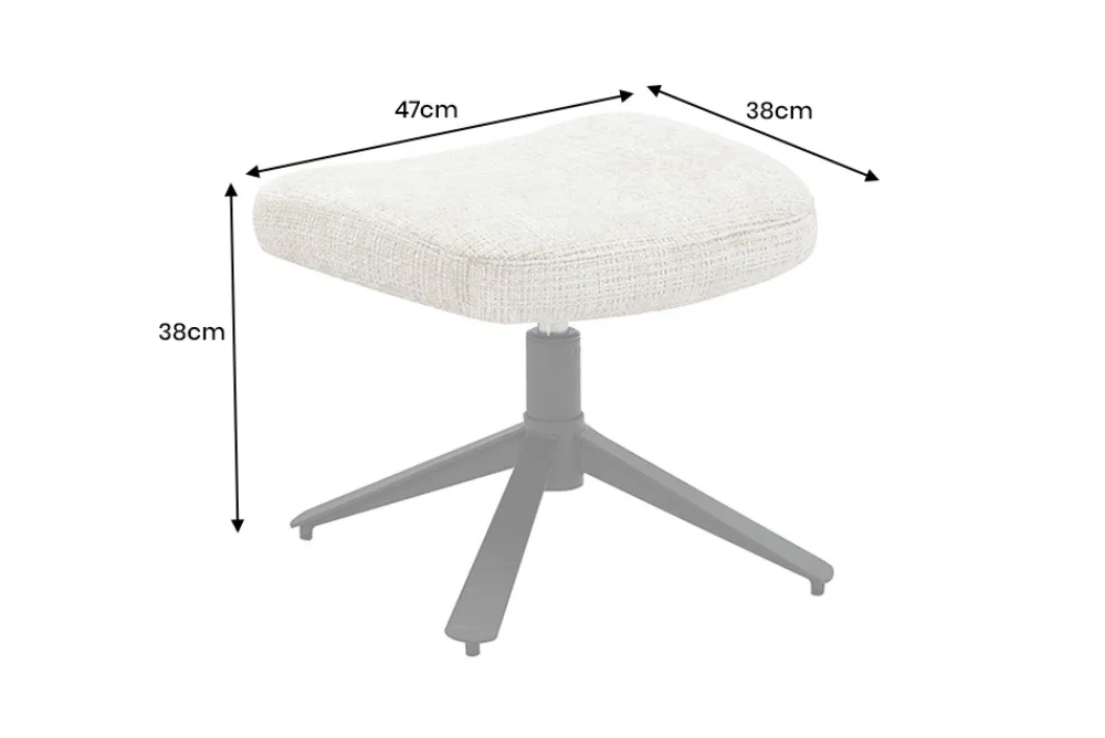 Riess-Ambiente Sitzhocker|Retro Möbel > Drehbarer Hocker CLOUD champagner beige Chenillestoff schwarz Metall Fußhocker