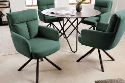 Riess-Ambiente Retro Möbel|Skandinavisch > Drehbarer Retro Stuhl BIG GEORGE grün mit Armlehnen und Taschenfederkernpolsterung