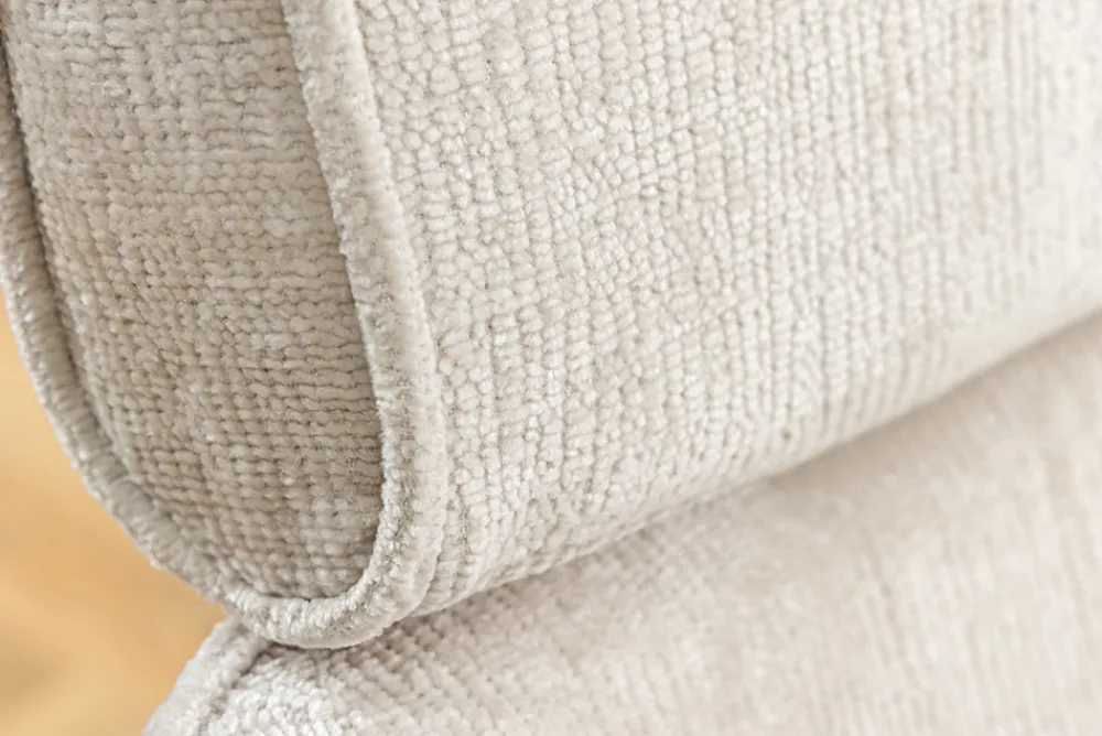 Riess-Ambiente Skandinavisch|Retro Möbel > Drehbarer Retro Stuhl UNIQUE champagner beige Chenille Metallbeine mit Armlehne